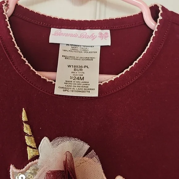 Bonnie Baby Red and Gold Dance Costume - Picture 2 of 9